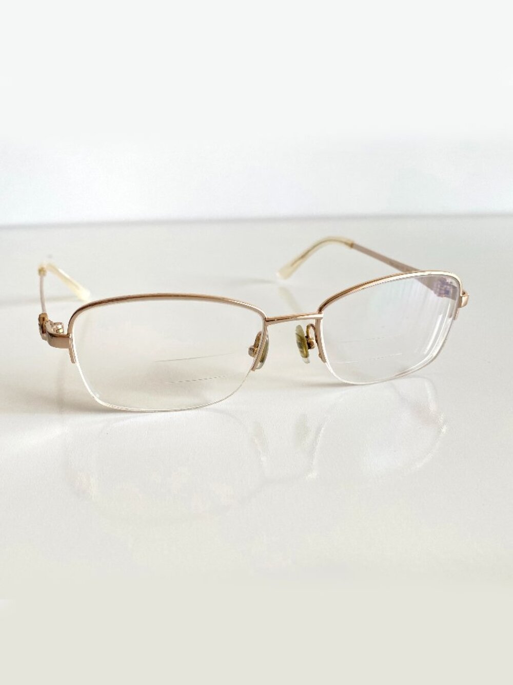 Marchon Eyeglasses FRAMES Tres Jolie 173 780 Womens Half Rim 51-17-135 Gold